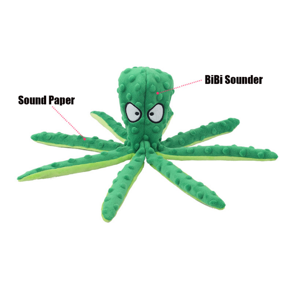 Interactive Plush Octopus Pet Toy