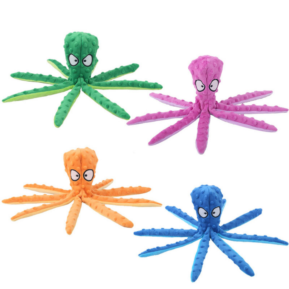 Interactive Plush Octopus Pet Toy