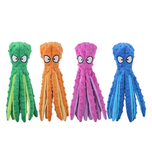 Interactive Plush Octopus Pet Toy
